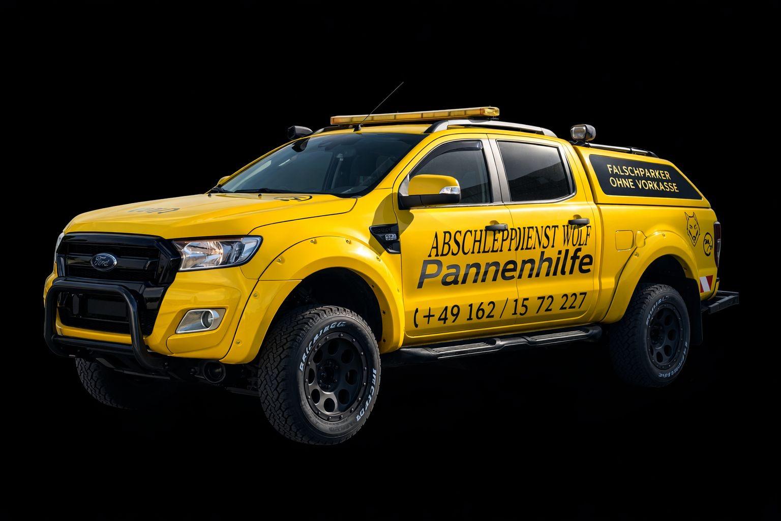 Abschleppdienst Wolf – Ford Ranger Pannenhilfefahrzeug Studiofoto